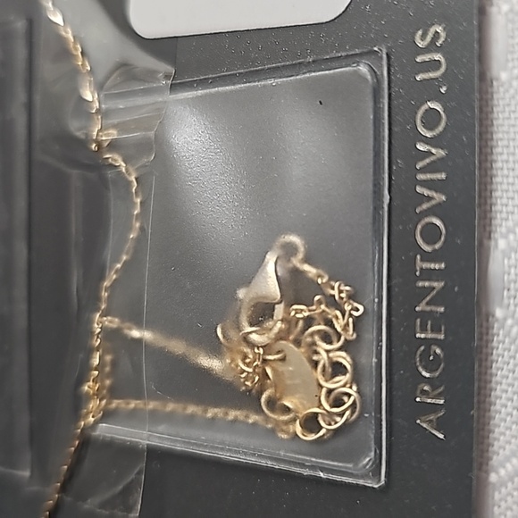 NEW ARGENTO VIVO STARS CRYSTALS CHARMED NECKLACE STERLING SILVER/ GOLD PLAITED - Picture 5 of 5